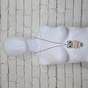 Aeropostale Whimsical Vintage Articulating Owl Pendant Necklace